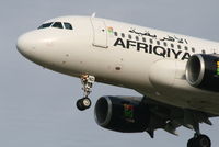 5A-OND @ EBBR - Arrival of flight 8U924 to RWY 25L - by Daniel Vanderauwera