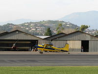 N619VM @ SZP - 1981 Cessna A185F SKYWAGON II, Continental IO-550-N 300 Hp, taxi to hangar - by Doug Robertson