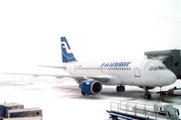 OH-LVB @ HEL - Finnair , snow storm at Helsinki - by Henk Geerlings