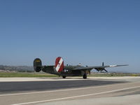 N224J @ CMA - 1944 Consolidated B-24J LIBERATOR 'Witchcraft', four Turbocharged P&W R-1830-65 Twin Wasp 1,200 Hp each. taxi after landing Rwy 26 - by Doug Robertson