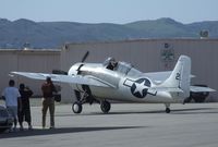 N86572 @ KCNO - Grumman (General Motors) FM-2 (F4F) Wildcat visiting for a lecture and flight demonstration at the Planes of Fame Museum, Chino CA - by Ingo Warnecke
