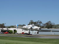 N18E @ SZP - 1958 Beech SUPER E-18S, two P&W R-985 Wasp Jrs 450 Hp each, on final Rwy 04 - by Doug Robertson