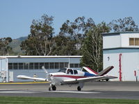 N78YB @ SZP - 1950 Beech B35 BONANZA, Continental E-225-8 196 Hp @ 2,450 rpm for 1 minute, 185 Hp continuous. Tip tanks, taking the active - by Doug Robertson
