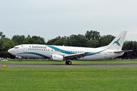 TC-TLE @ LOWL - Tailwind Boeing B737-4Q8 landing in LOWL/LNZ - by Janos Palvoelgyi
