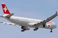 HB-JHD @ KORD - Swiss Airbus A330-343X, HB-JHD St. Gallen arriving from LSZH, RWY 10 approach KORD. - by Mark Kalfas