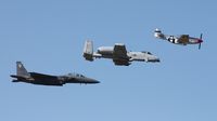 81-0967 @ TIX - A-10 with P-51 and F-15 - by Florida Metal