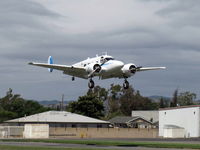 N18E @ SZP - 1958 Beech SUPER E18S, two P&W R-985 Wasp Jrs 450 Hp each, on final Rwy 04 - by Doug Robertson