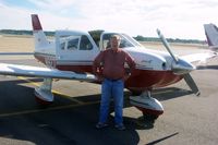N9277Q @ MHT - Chuck Roberts with his Archer III on Wiggins ramp at MHT. - by John Newall