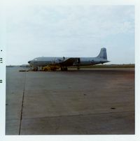 N251CE @ LERT - 1953 Douglas C-118A Liftmaster, US Navy S/N 153693, Ex US Air Force 53-3241, now civil registry N251CE at Naval Air Station, Rota, Spain - 1969 - by scotch-canadian