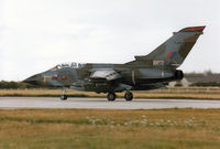 ZA459 @ EGQS - Tornado GR.1B, callsign Saxon 2, of 617 Squadron preparing to take-off on Runway 05 at RAF Lossiemouth in September 1994. - by Peter Nicholson