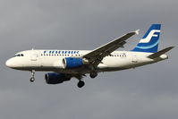 OH-LVH @ EGLL - Finnair Airbus A319-112, c/n: 1184 at Heathrow - by Terry Fletcher