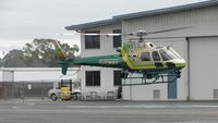 N953LA @ POC - Lifting off of pad 5, air taxiing to taxiway Sierra and then eastbound on patrol in the rain - by Helicopterfriend