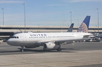 N801UA @ KSFO - United Airlines Airbus A319-131, UAL742 off of gate 75 KSFO for a flight up to Seattle/KSEA> - by Mark Kalfas