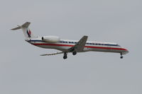 N908AE @ KORD - American Eagle Embraer EMB-145LR, EGF4334 arriving from Will Rogers World/KOKC, RWY 10 approach KORD. - by Mark Kalfas