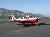 N160U @ SZP - 1960 Beech E33C BONANZA, Continental IO-520 285 Hp. Rare aerobatic version for two at 2,800 lb. gross, many structural changes, G-meter, shoulder harnesses, special fuel boost pump, checkerboard paint on wing & tail tips. - by Doug Robertson