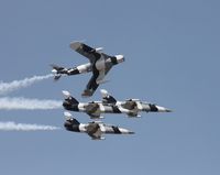 N6953X @ LAL - Mig 17 circling L-39s of Black Diamond Jet Team - by Florida Metal