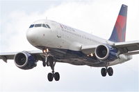 N338NB @ KORD - Delta Airlines Airbus A319-114, DAL866 arriving from Salt Lake City Int'l /KSLC, RWY28 approach KORD. - by Mark Kalfas