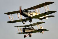 G-AEPH @ EGTH - The SE5A formating on the Brisfit!!! - by glider