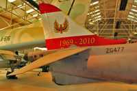 ZG477 @ EGWC - Tail motif on 1990 British Aerospace Harrier GR.9A, c/n: P67 - by Terry Fletcher