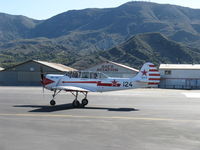 N124YK @ SZP - 1984 Intreprinderea de Avioane Bacau-Romania (Yakovlev) YAK 52, Vedeneev MP-14P 9 cylinder air-cooled radial 360 Hp, Experimental class, taxi to Rwy 22 - by Doug Robertson