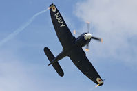 F-AZXJ @ EGSU - At Flying Legends 2012. Painted in Royal Australian Navy colours as 'WH589'. The Smokewinders are running out ... - by Howard J Curtis