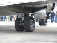 N529B @ CMA - 1944 Boeing B-29 SUPERFORTRESS 'FIFI', four Wright R3350-42 Cyclone 18 turbocharged engines 2,200 Hp each, left main dual wheel gear and nose dual wheel gear, fully retractable with covers. - by Doug Robertson