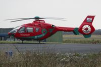 G-WASC @ EGFH - Visiting Mid-Wales Air Ambulance helicopter (Helimed 59). - by Roger Winser