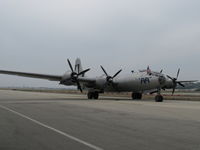 N529B @ CMA - 1944 Boeing B-29 SUPERFORTRESS 'FIFI', four Wright R3350-42 Cyclone 18 cylinder turbocharged radial engines 2,200 Hp each, taxi on #2 and #3 engines. - by Doug Robertson
