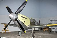 RW388 - 85% original parts of 1945 Supermarine 361 Spitfire LF.XVIe, c/n: CBAF.IX.4646 on view at Potteries Museum & Art Gallery in Hanley  - a tribute to local born , Spitfire designer , R.J.Mitchell - by Terry Fletcher