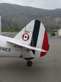 N1702B @ SZP - 1942 Boeing Stearman PT-13D 'Ruthies Doll', Continental W670 220 Hp, tail logo - by Doug Robertson