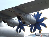 UR-EXA @ LFPB - Antonov An-70 (with upgraded avionics and propellers, repainted and reregistered) at the Aerosalon 2013, Paris - by Ingo Warnecke