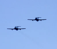 G-DLFN @ EGFH - Red Star Rebels, led by G-DLFN, on approach runway 22 at EGFH. - by Derek Flewin