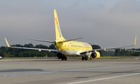 C-FYUH @ EGPH - Sunwing Airlines Boeing 737-8K5 Taxiing to runway 24 for departure to DLM On flight TOM888 - by Mike stanners