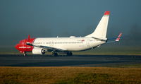 LN-DYX @ EGPH - Norwegian Air Shuttle (NX3503) departing Edinburgh in a light winter fog bound for Copenhagen. - by David R Bonar