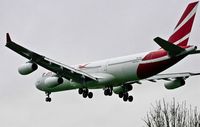 3B-NAU @ EGLL - Air Mauritius, (3B-NAU) 1994 Airbus A340-312, c/n 076, on approach to land on 27L Heathrow. © PhilRHamar - by Phil R Hamar
