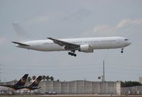 N531CL @ MIA - All white 767-300 had flown with Air Pacific Fiji and is on its way to Blue Panorama (Italy as EI-FCV) being converted in Miami - by Florida Metal