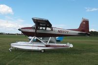 N9117T @ OSH - 1959 Cessna 180B, c/n: 180-50617 - by Timothy Aanerud