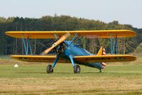 F-AZCK @ LFRU - Boeing A75N1, Taxiing, Morlaix-Ploujean airport (LFRU-MXN) air show in september 2014 - by Yves-Q