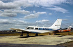 G-AZOL @ BOH - PA-34-200 Seneca as seen at Bournemouth Hurn in the Summer of 1976. - by Peter Nicholson