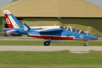 E85 @ LFMY - Dassault-Dornier Alpha Jet E (F-UGFF), Athos 09 of Patrouille de France in 2013, Landing rwy 34, Salon de Provence Air Base 701 (LFMY) Open day 2013 - by Yves-Q