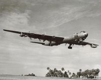 UNKNOWN @ TJFF - Convair RB 36 landing at Ramey AFB in Puerto Rico in the early 50s. Notice one engine is dead. - by S B J