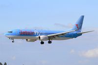 OO-JAF @ LFRB - Boeing 737-8K5, On final rwy 25L, Brest-Bretagne airport (LFRB-BES) - by Yves-Q