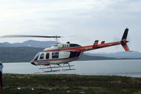 SE-HKC @ N.A. - Bell 206L-1 LongRanger II of Laplandsflyg (Lap-Air) taking off in Staloluokta, Lapland, northern Sweden. Lake Virihaure in the background. - by Van Propeller