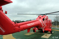 XZ232 @ EGPD - In use as a training aid at the Falck Safety Services premises at Dyce, Aberdeen, over the north-east fence from Aberdeen airport EGPD. Mounted on a mock helipad for students of the oil industry. Last served with RN 702 NAS coded 632 - by Clive Pattle