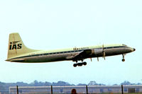 G-AOVF @ EGKK - Bristol Britannia 312F [13237] (IAS International Cargo Airlines) Gatwick~G  @ 1978. From a slide. - by Ray Barber
