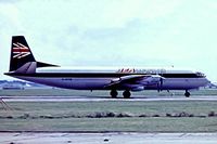 G-APEM @ EGLL - Vickers V.953C Merchantman [716] (BEA Cargo) Heathrow~G  @1972 From a slide . Not the best of images and date is approximate. - by Ray Barber