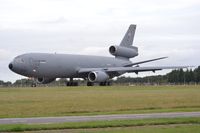 87-0122 @ EGUN - Assigned to the 305th AMW at McGuire AFB, C-10A 87-0122 turns on the Runway 29 under-run at Mildenhall prior to departure with Roma 21 - by Steve Buckley
