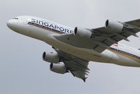 9V-SKS @ LFPG - Airbus A380-841, Take off rwy 27L, Roissy Charles De Gaulle airport (LFPG-CDG) - by Yves-Q