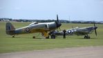 G-CBEL @ EGSU - 5. G-CBEL with Seafire LF Mk.III, PP972 on the eve of The Flying Legends Airshow, July 2017. - by Eric.Fishwick