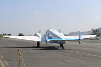N18E @ SZP - 1958 Beech SUPER E18S, two P&W R-985 Wasp Jr. 450 Hp radials, frequent visitor, taxi back - by Doug Robertson